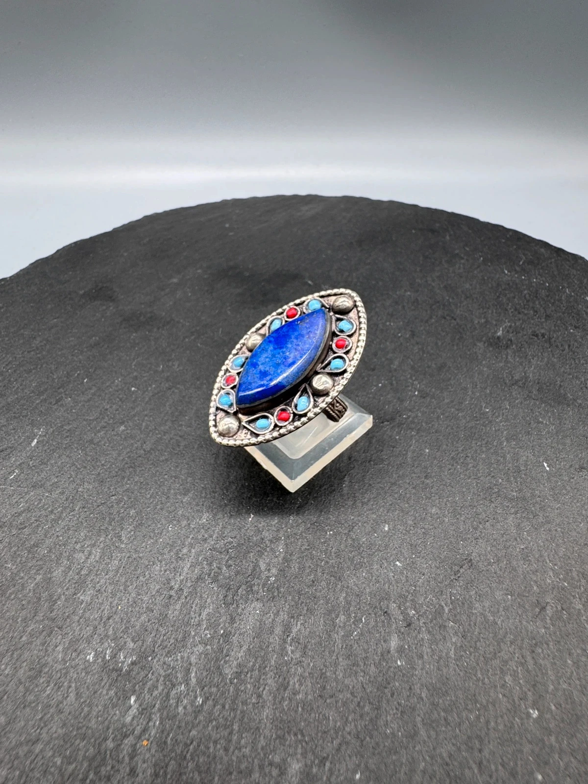Bague en pierre semi précieuse lapis lazuli,bague homme et bague femme en pierre lapis lazuli – photo 2